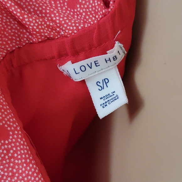 I LOVE H81 Salmon Color One shoulder polka dot dress small NWOT - Picture 5 of 6